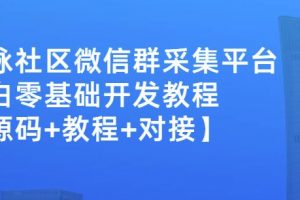 外面賣(mài)1000的人脈社區(qū)微信群采集平臺(tái)小白0基礎(chǔ)開(kāi)發(fā)教程【源碼 教程 對(duì)接】