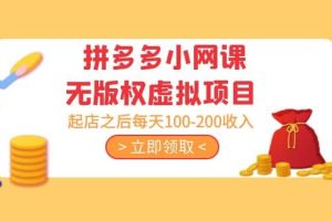 拼多多小網(wǎng)課無版權(quán)虛擬項目分享課：起店之后每天100-200