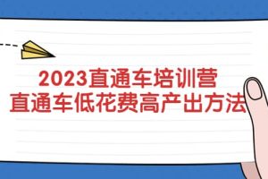 2023直通車培訓(xùn)營：直通車低花費-高產(chǎn)出的方法公布