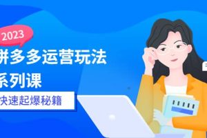 2023拼多多運(yùn)營-玩法系列課—-快速起爆秘籍【更新-25節(jié)課】