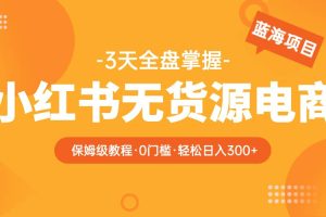 2023小紅書無貨源電商【保姆級教程從0到日入300】爆單3W