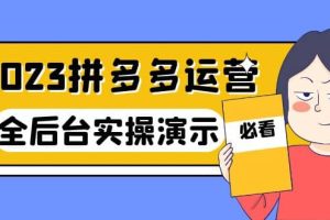2023拼多多·運營：14節干貨實戰課，拒絕-口嗨，全后臺實操演示