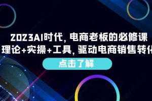 2023AI·時代，電商老板的必修課，理論 實操 工具，驅動電商銷售轉化