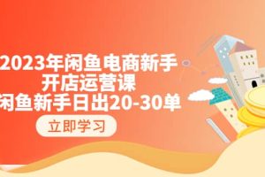 2023年閑魚(yú)電商新手開(kāi)店運(yùn)營(yíng)課：閑魚(yú)新手日出20-30單（18節(jié)-實(shí)戰(zhàn)干貨）