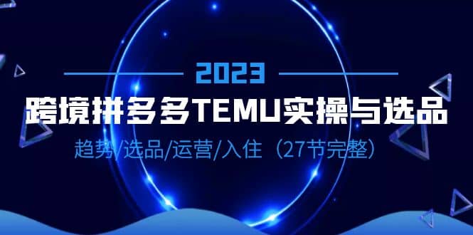 2023跨境·拼多多·TEMU實操與選品，趨勢·選品·運營·入?。?7節完整）插圖