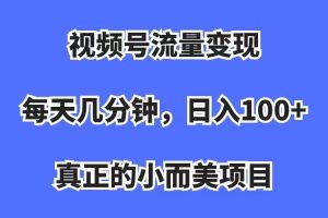 視頻號流量變現，每天幾分鐘，收入100 ，真正的小而美項目
