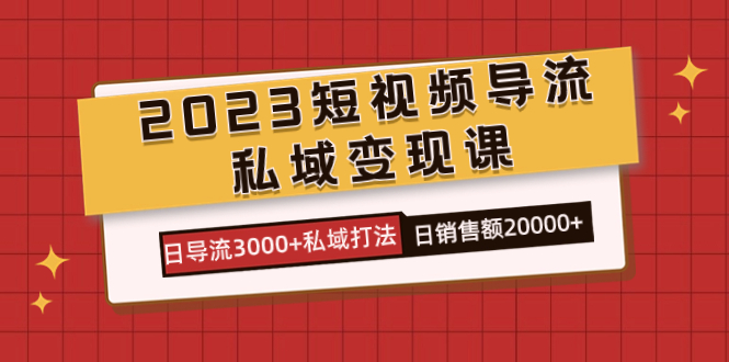 2023短視頻導流·私域變現(xiàn)課，日導流3000 私域打法  日銷售額2w插圖