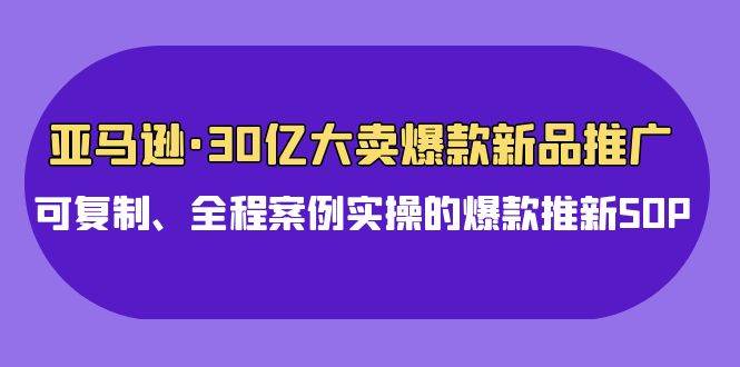 亞馬遜30億·大賣爆款新品推廣，可復制、全程案例實操的爆款推新SOP